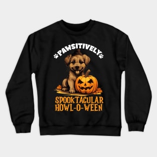 Pawsitively Spooktacular Howl-o-ween Dog Costume Crewneck Sweatshirt